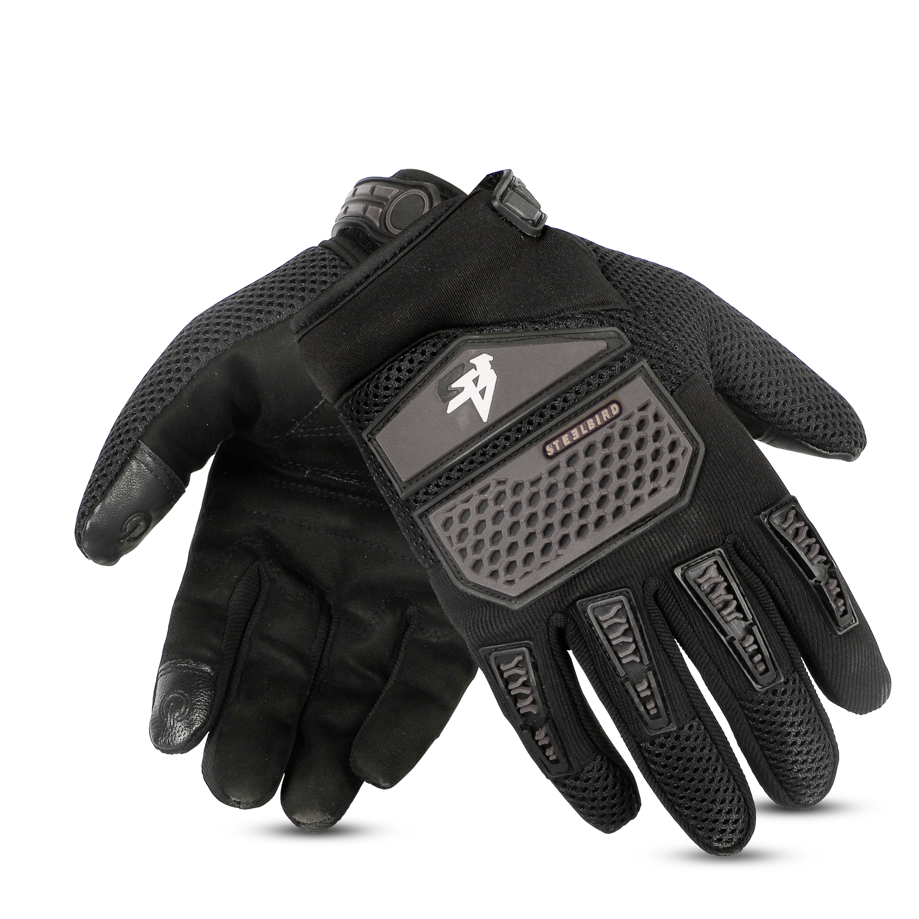 Steelbird Rider-Pro Full Finger Gloves- Grey